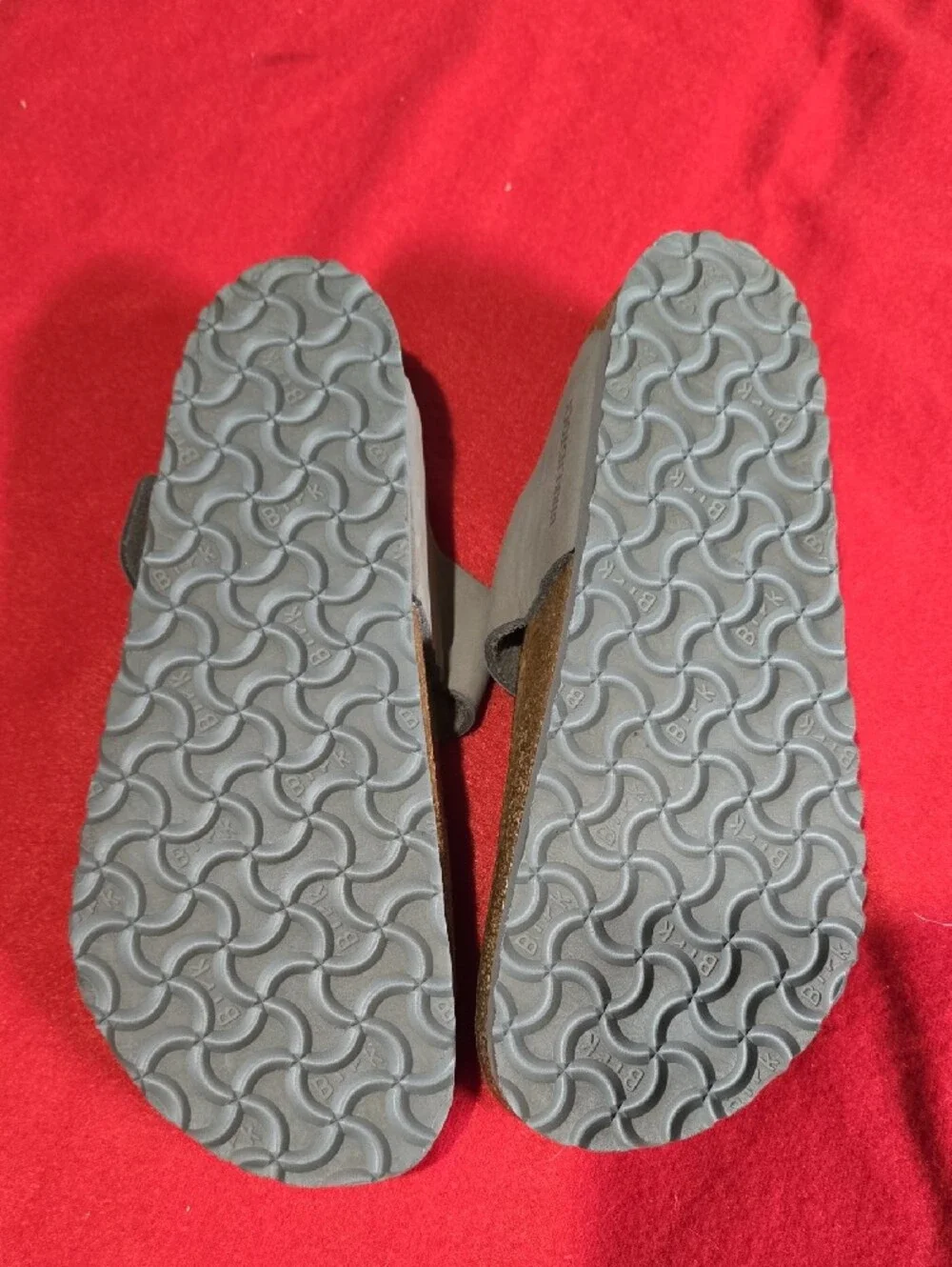 Birkenstock Gray Suede Adjustable Buckle Clog Sandal - Picture 3 of 9